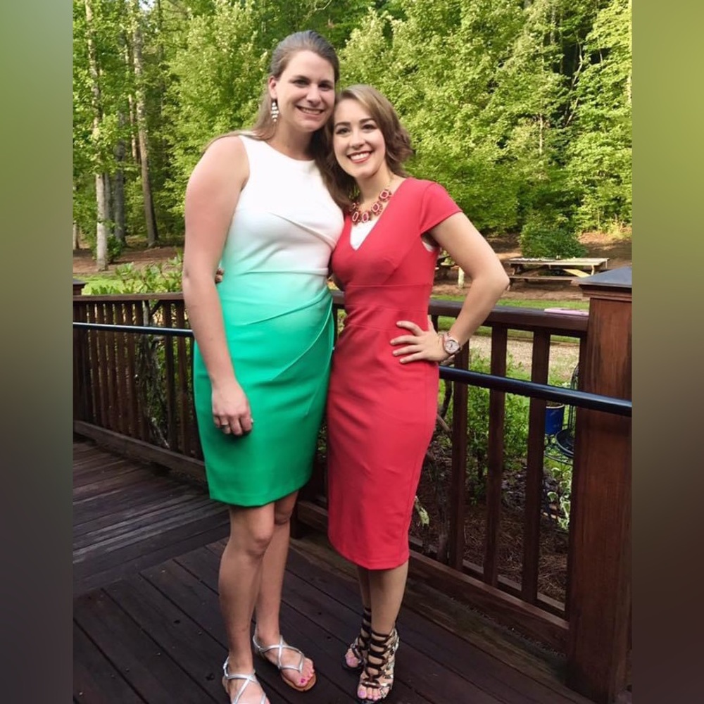 Coral midi dress